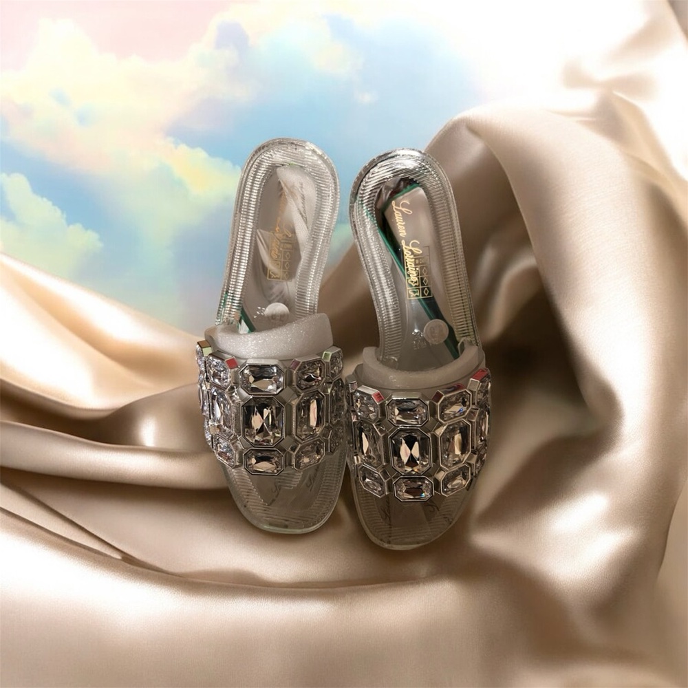 Lauren Lorraine Clear Embellished Women's Slide